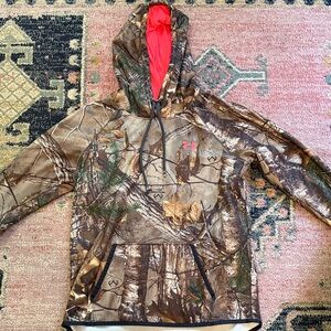 Camouflage Hoodie with Pink Lining